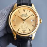 ROLEX Best Edition with 8215 Movement Gold Italian Cowhide Watch Strap 40mm Replicarolex Watch